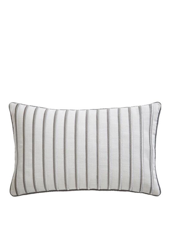 stillFront image of tess-daly-metallic-stripe-boudoir-cushion-white