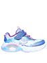  image of skechers-girls-rainbow-racer-lighted-rainbow-gore-andnbspstrap-cloud-print-trainer-blue