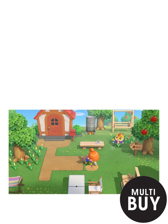 back image of nintendo-switch-lite-console-with-animal-crossing-new-horizon