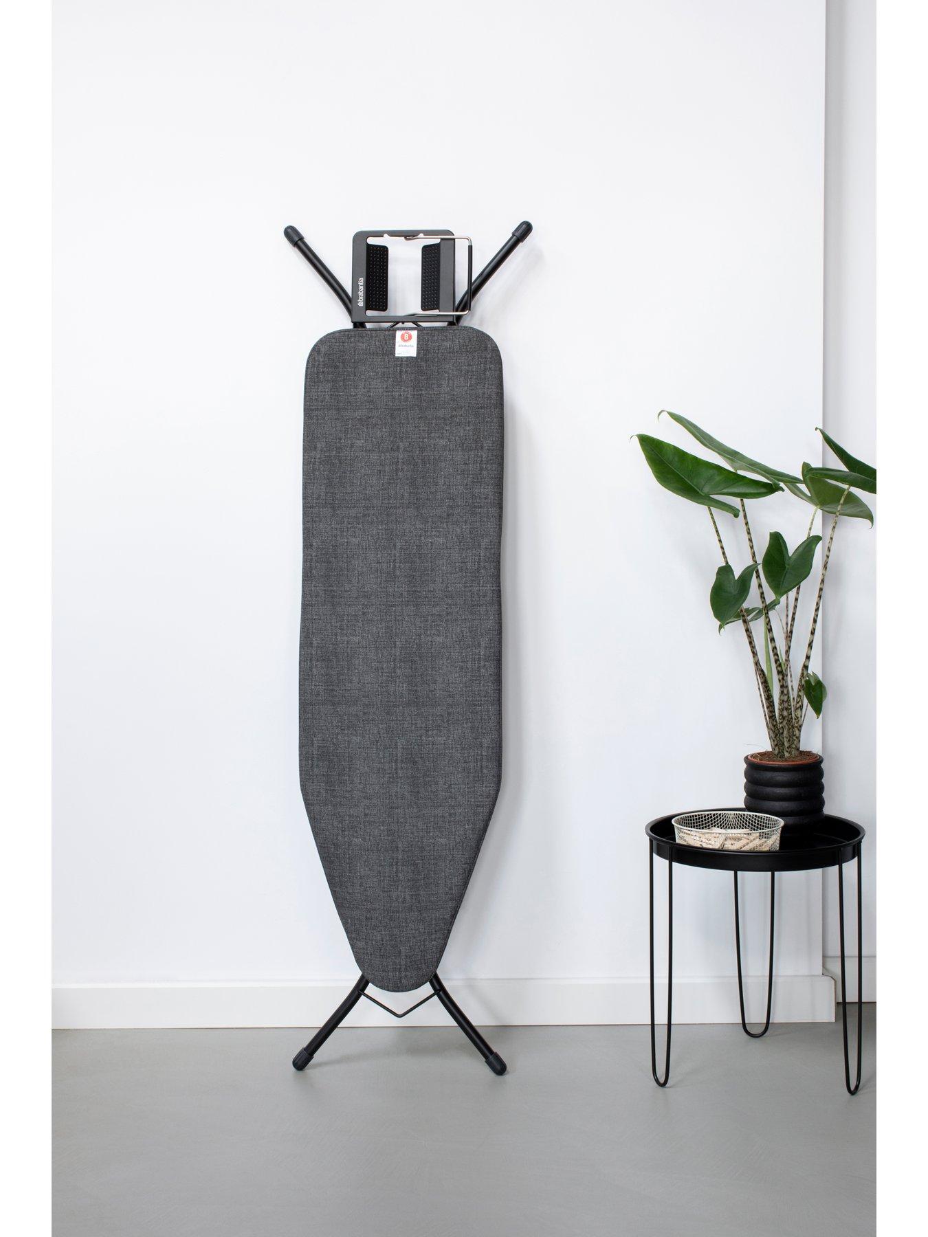  image of brabantia-ironing-board-b-with-black-denim-print-cover