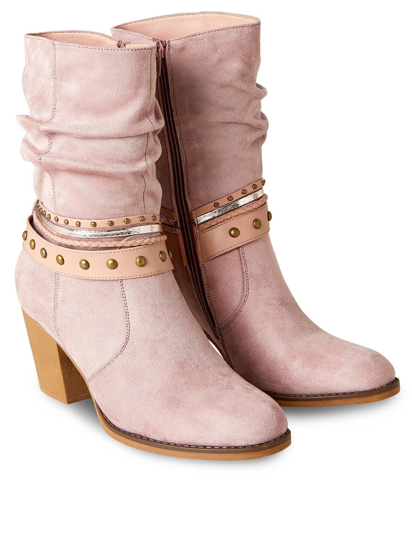 dusky pink ankle boots