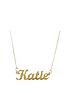  image of love-gold-9ct-yellow-gold-personalised-name-script-necklace