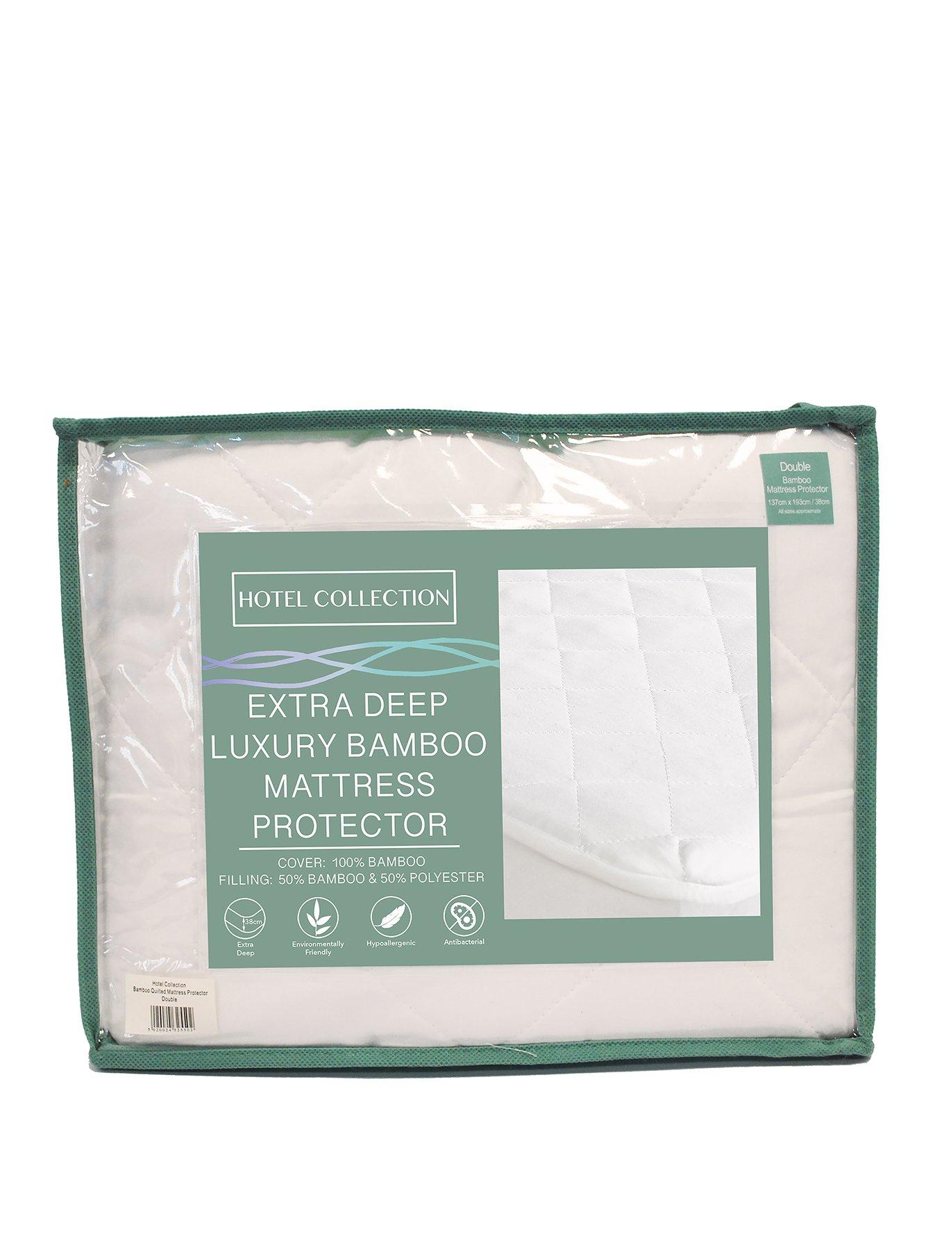 The Very Collection Extra Deep Luxury Bamboo Mattress Protector  Double - White
