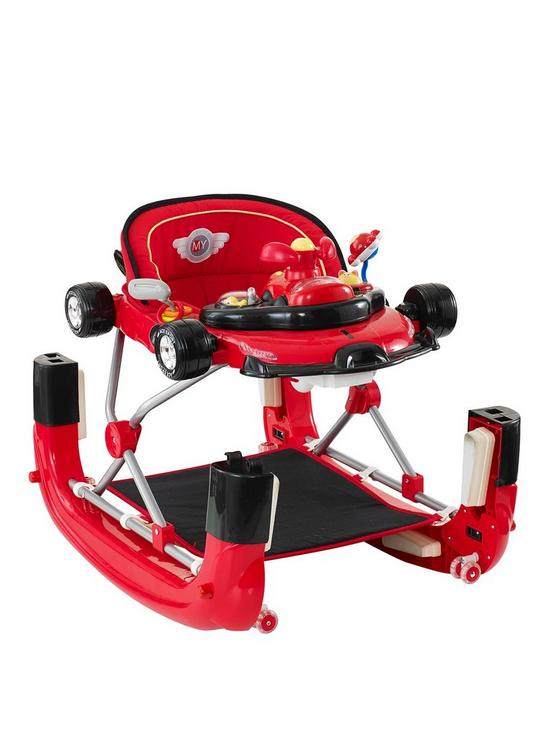 front image of my-child-f1-car-walker-red