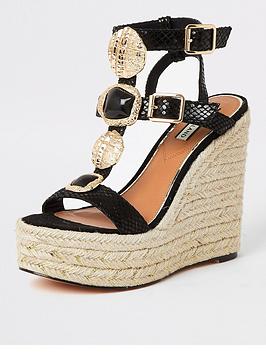 River Island River Island Metal Detail Wedge - Black Picture