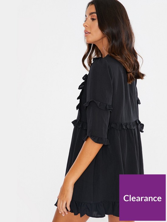 stillFront image of in-the-style-x-lorna-luxe-girls-girl-ruffle-mini-dress-black