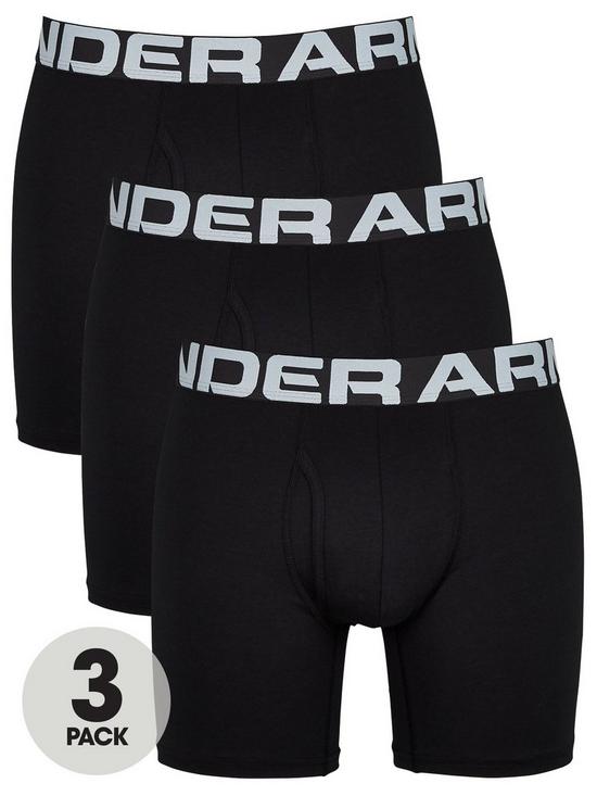 front image of under-armour-charged-cotton-boxers-black