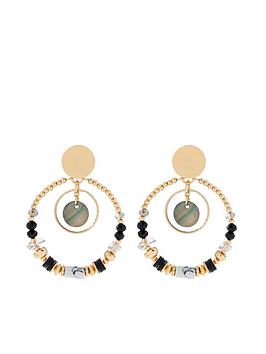Accessorize Accessorize Mixed Shell Hoop Earrings - Multi Picture