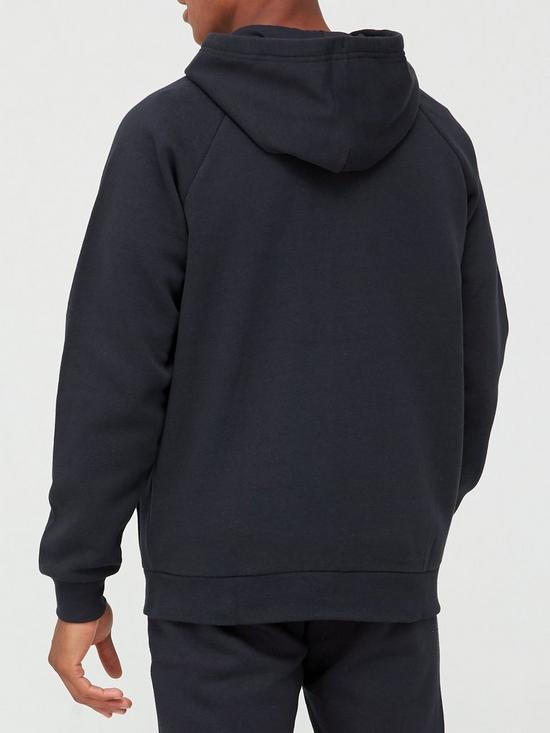 stillFront image of under-armour-trainingnbsprival-fleece-full-zip-hoodie-blackwhite