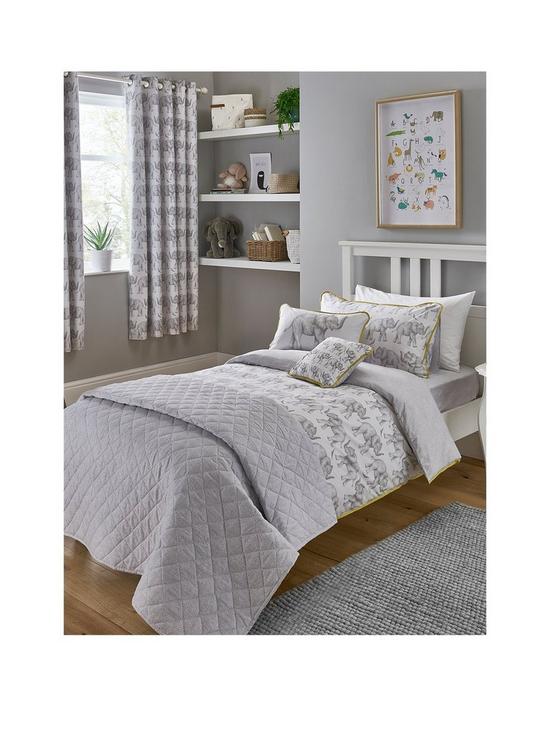 front image of sam-faiers-little-knightleys-little-knightleys-sam-faiers-elephant-trail-duvet-set-single-bed-grey