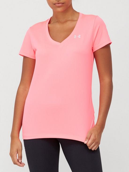 front image of under-armour-techtrade-t-shirtnbsp--bright-pinknbsp