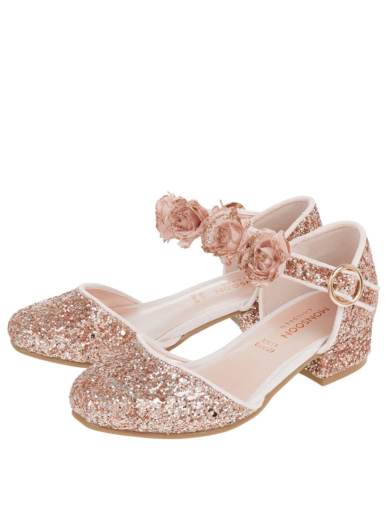 girls rose gold party shoes