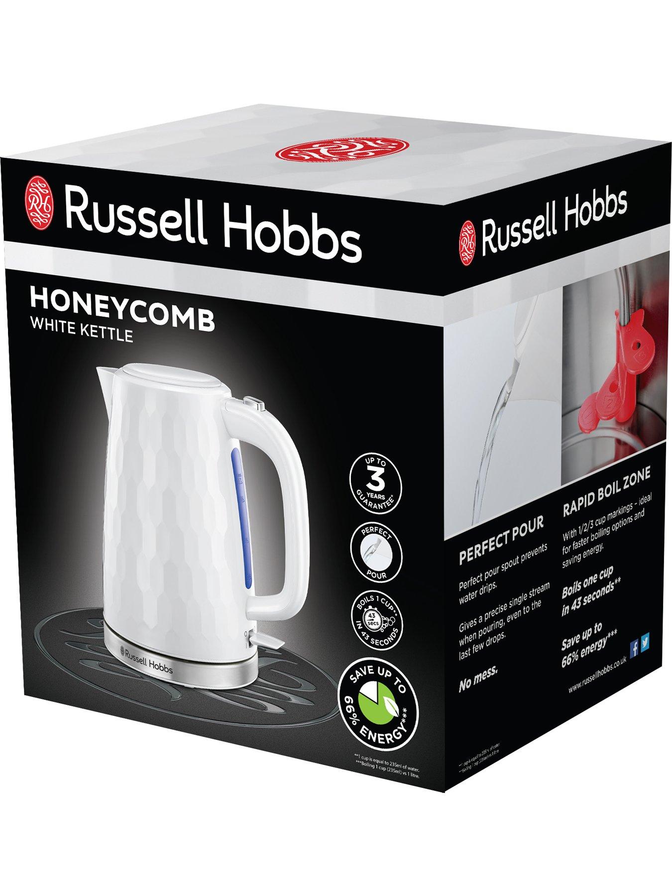  image of russell-hobbs-honeycomb-white-plastic-kettle-26050