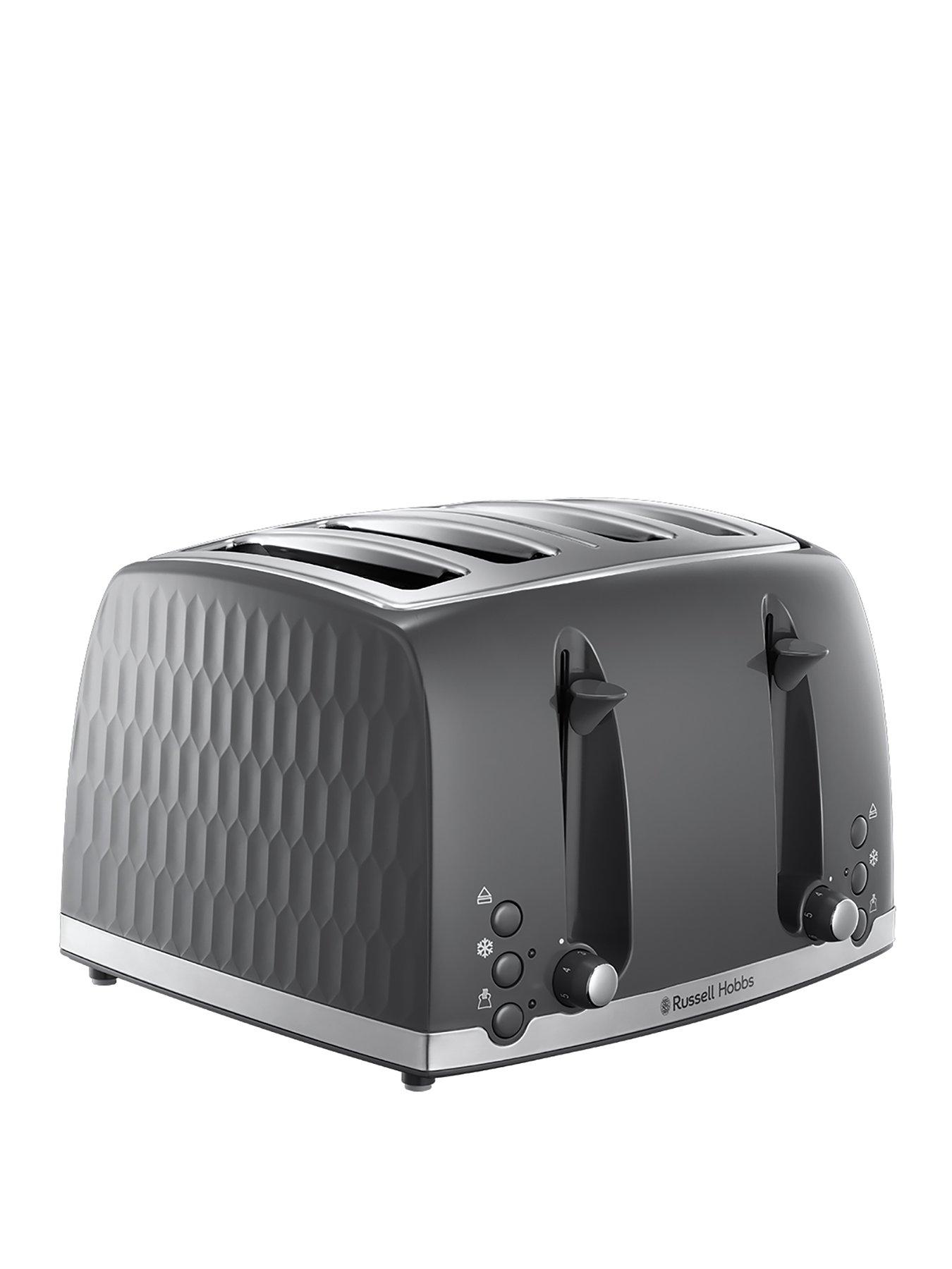 Russell Hobbs Honeycomb 4 Slice Grey Plastic Toaster 26073