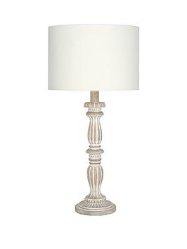 Pacific Lifestyle Pacific Lifestyle Roma Antique Wash Wood Table Lamp Picture
