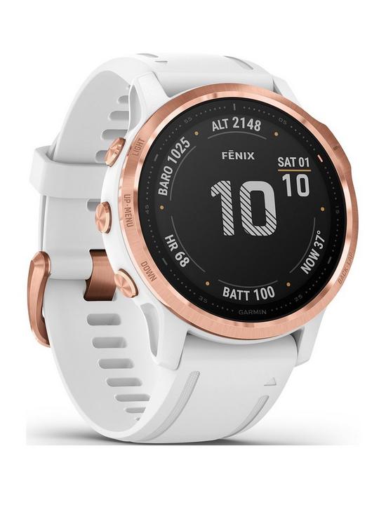 front image of garmin-fenixnbsp6s-pro-rose-gold-with-white-band