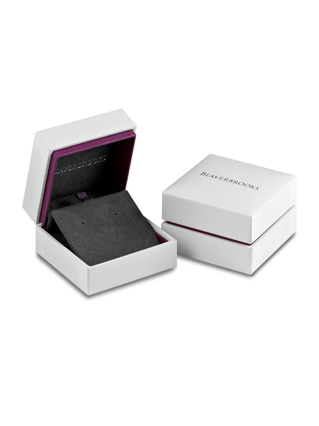  image of beaverbrooks-silver-cubic-zirconia-heart-earrings