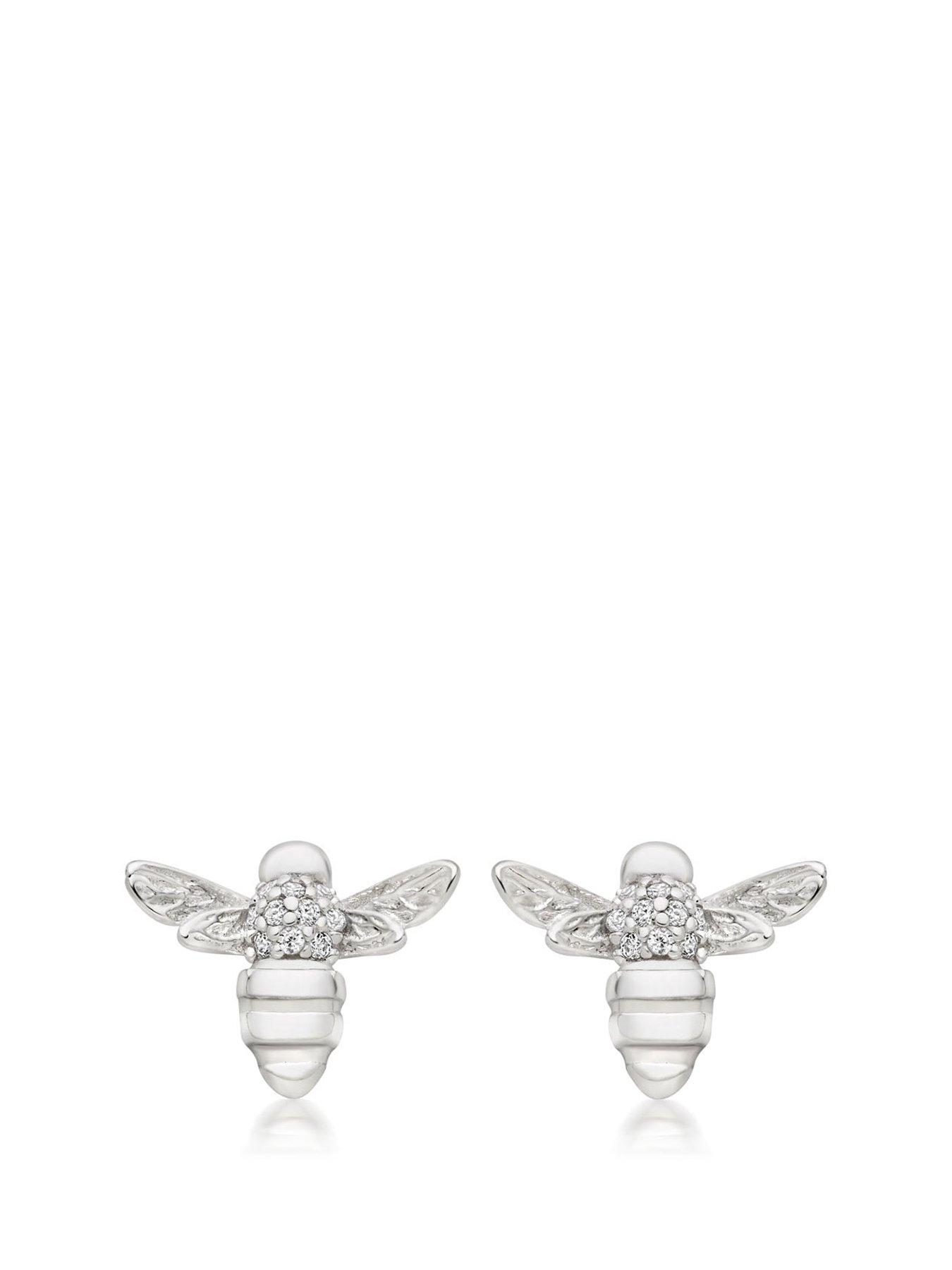 beaverbrooks-silver-cubic-zirconia-bumble-bee-stud-earrings