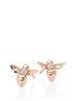  image of beaverbrooks-rose-gold-plated-silver-cubic-zirconia-bee-earrings