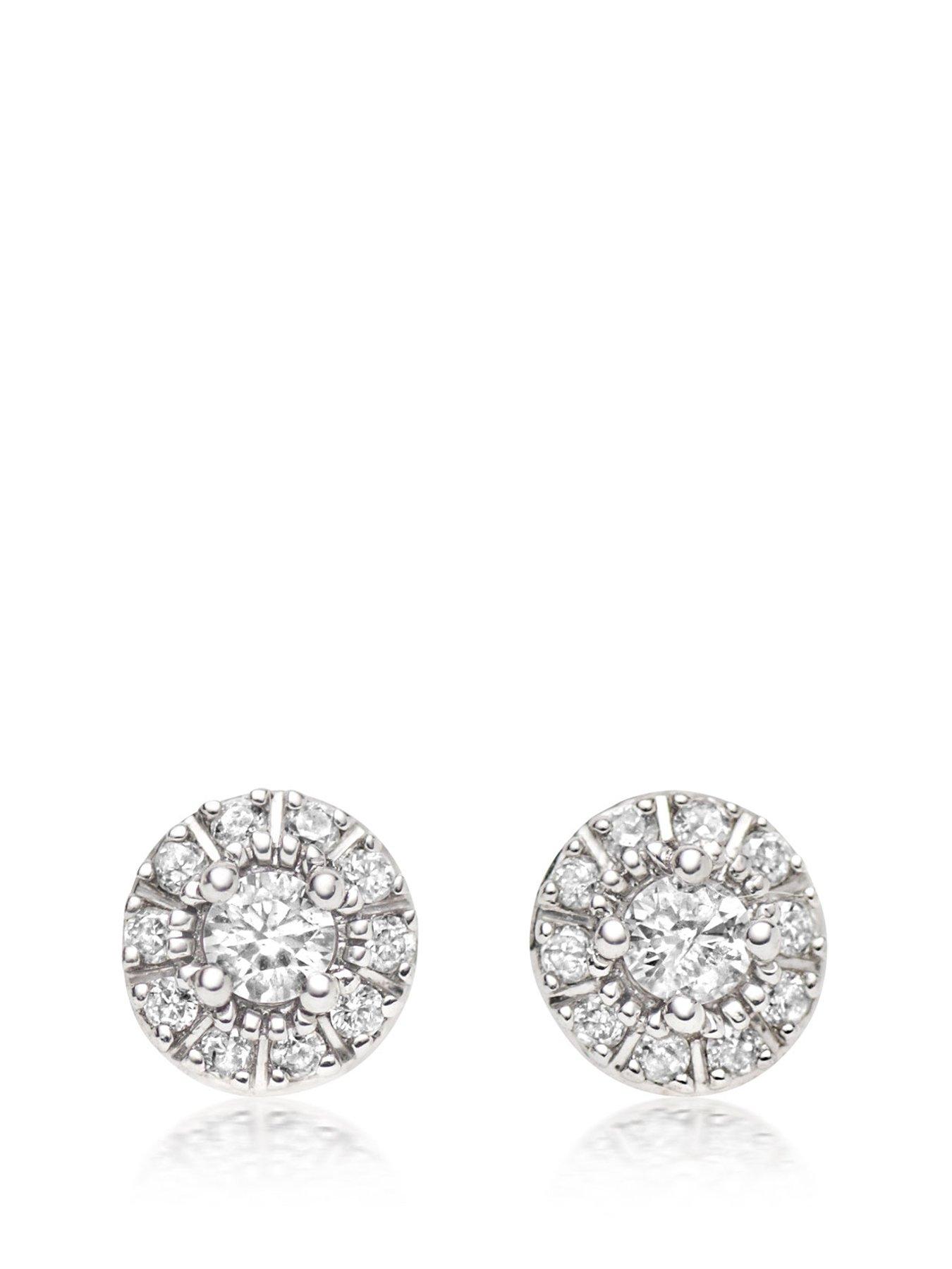 Beaverbrooks 9ct White Gold Diamond Stud Earrings