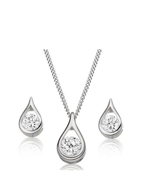 beaverbrooks-9ct-white-gold-cz-pearnbspshaped-pendant-and-earrings-set