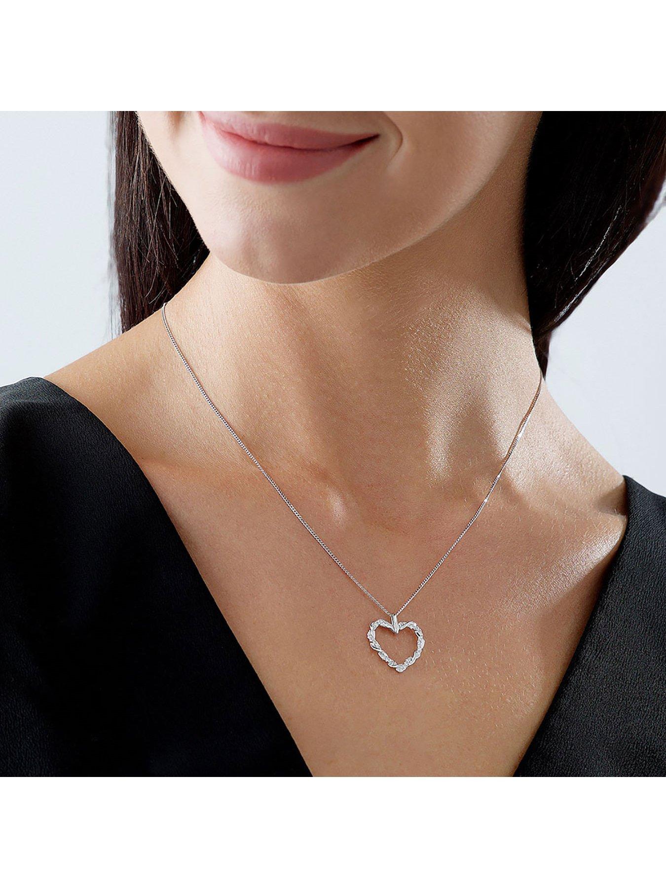 Image 2 of 4 of Beaverbrooks Entwine 9ct White Gold Diamond Heart Pendant