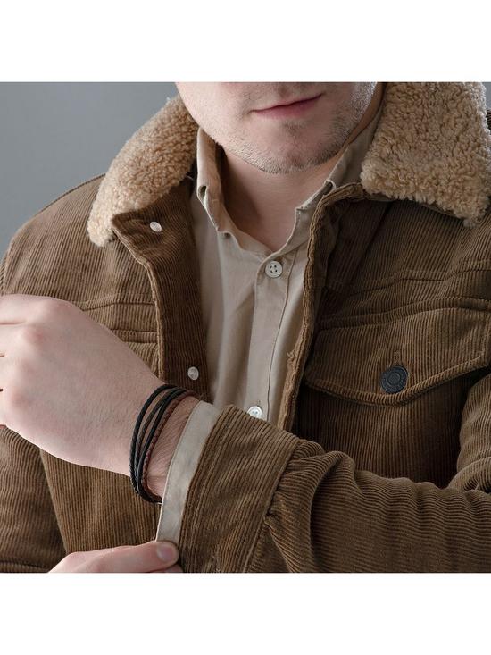 stillFront image of beaverbrooks-multi-strand-leather-mens-bracelet