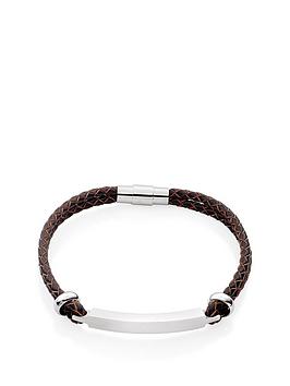 beaverbrooks-leather-bar-mens-bracelet-brown