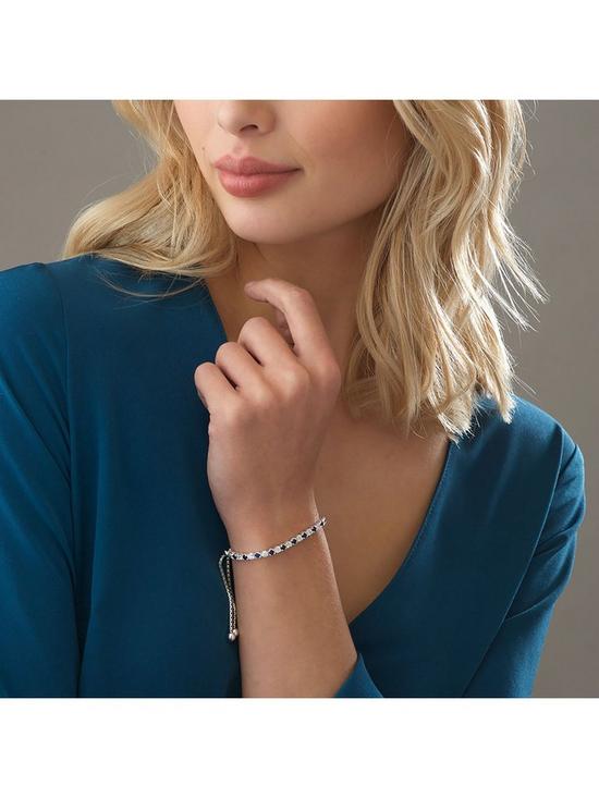 stillFront image of beaverbrooks-silver-synthetic-sapphire-and-cubic-zirconia-slider-bracelet