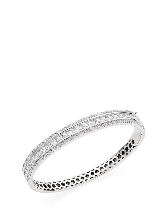front image of beaverbrooks-silver-cubic-zirconia-triple-row-bangle