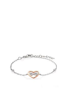 Beaverbrooks Beaverbrooks Silver Rose Gold Plated Cubic Zirconia Infinity  ... Picture