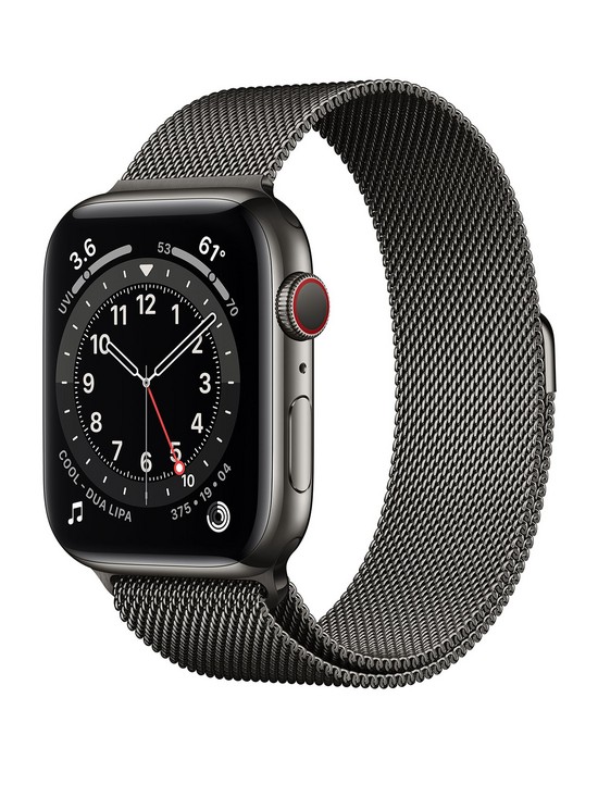 front image of apple-watch-series-6-gps-cellular-44mm-graphite-stainless-steel-case-with-graphite-milanese-loop