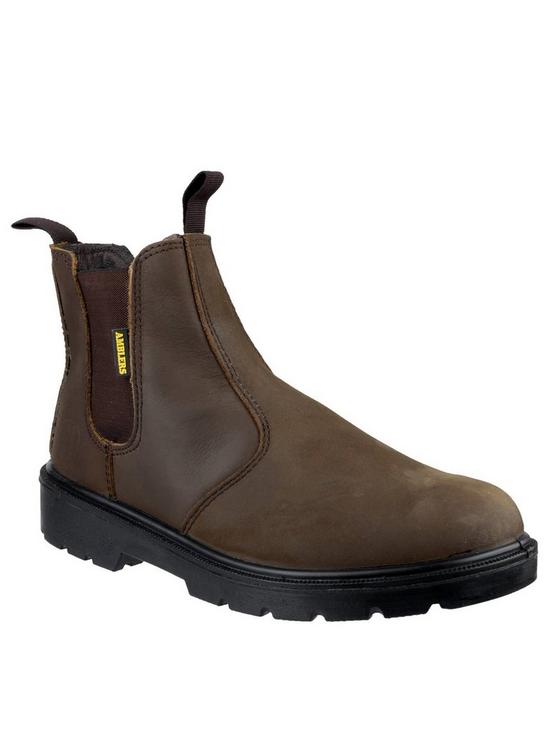 front image of amblers-safety-128-brown-greasy-dealer-boots