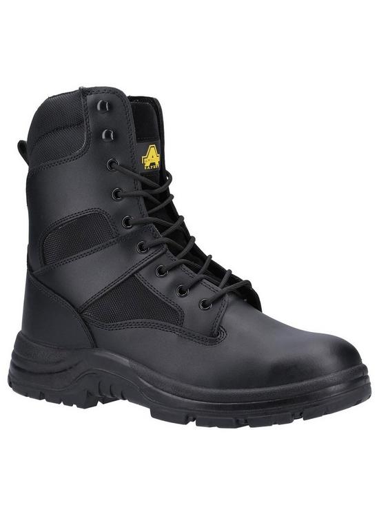 front image of amblers-008-s3-src-side-zip-boots-black