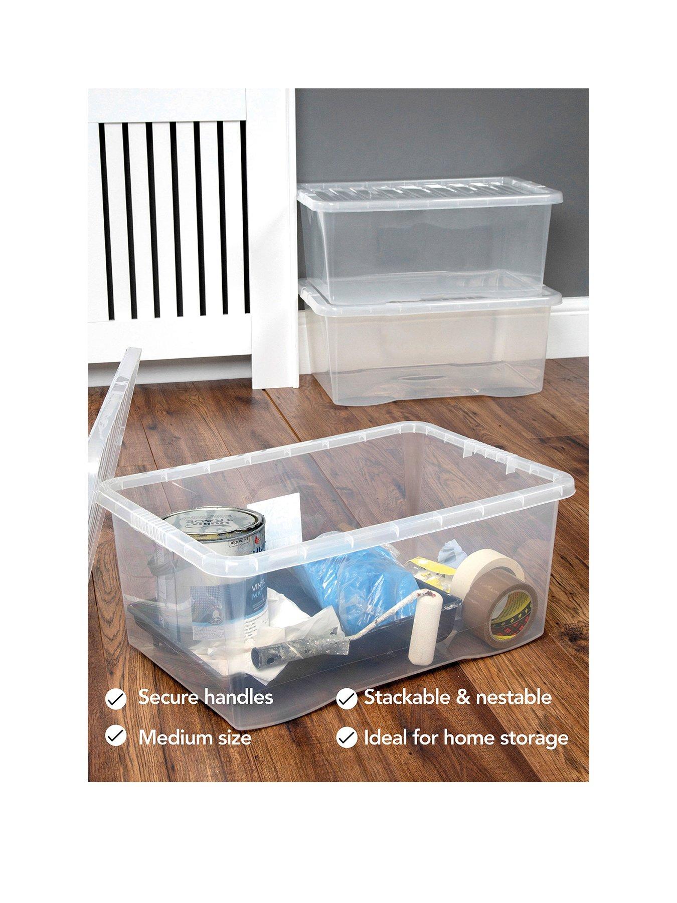  image of wham-set-of-2-clear-plastic-crystal-storage-boxes-ndash-45-litres-each