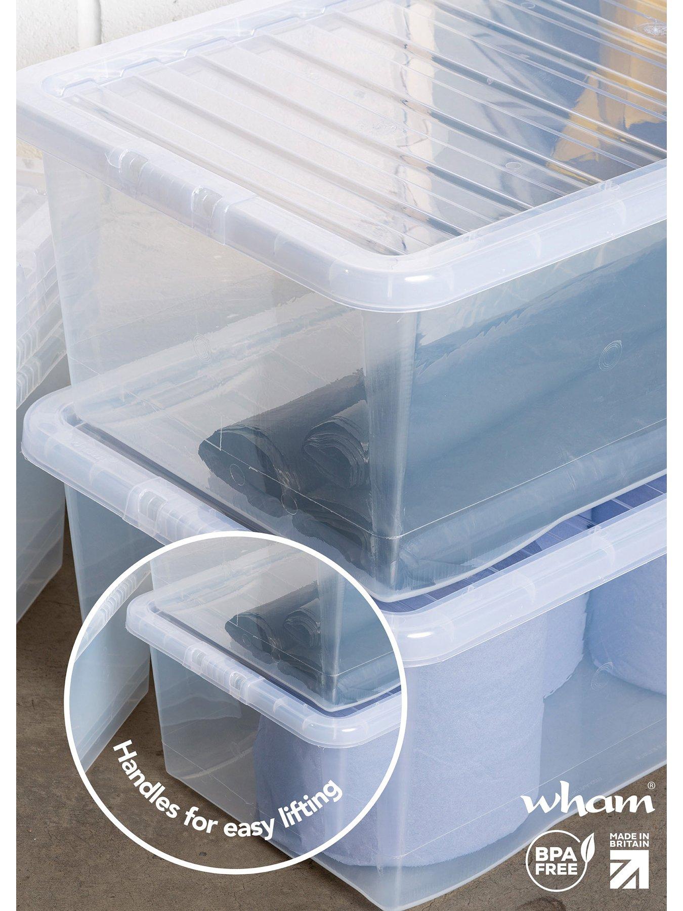 Image 3 of 4 of Wham Set of 2 Clear Plastic Crystal Storage Boxes &ndash; 45 litres each