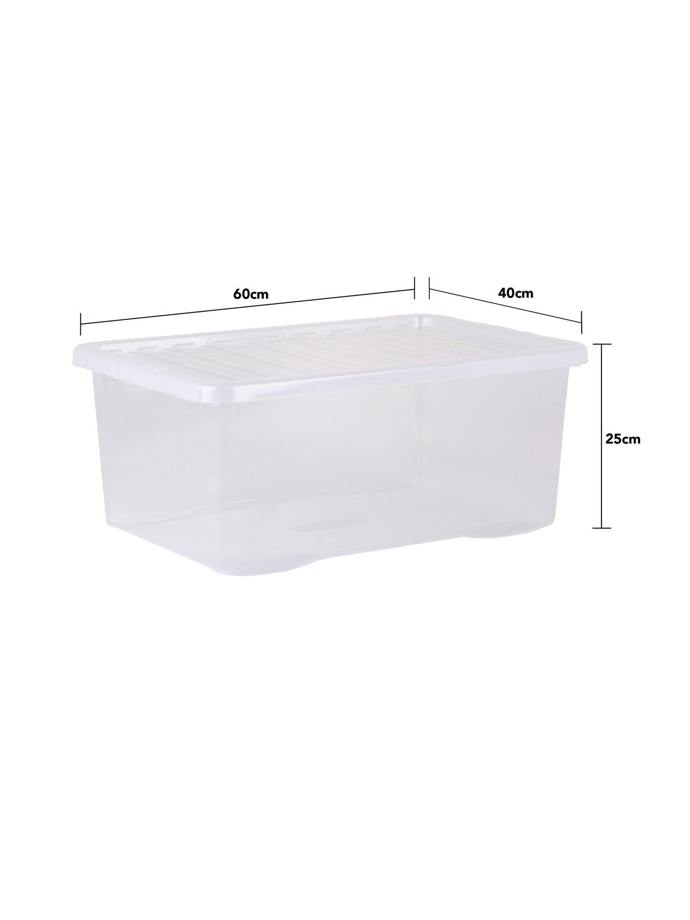 Image 4 of 4 of Wham Set of 2 Clear Plastic Crystal Storage Boxes &ndash; 45 litres each