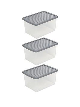 Wham Wham Set Of 3 Plastic Crystal Storage Boxes &Ndash; 16 Litres Each Picture