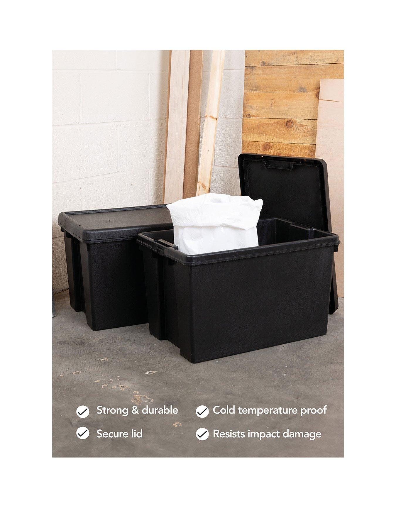 Image 2 of 5 of Wham Set of 2 Heavy Duty&nbsp;Plastic Storage Boxes &ndash; 62 litres each