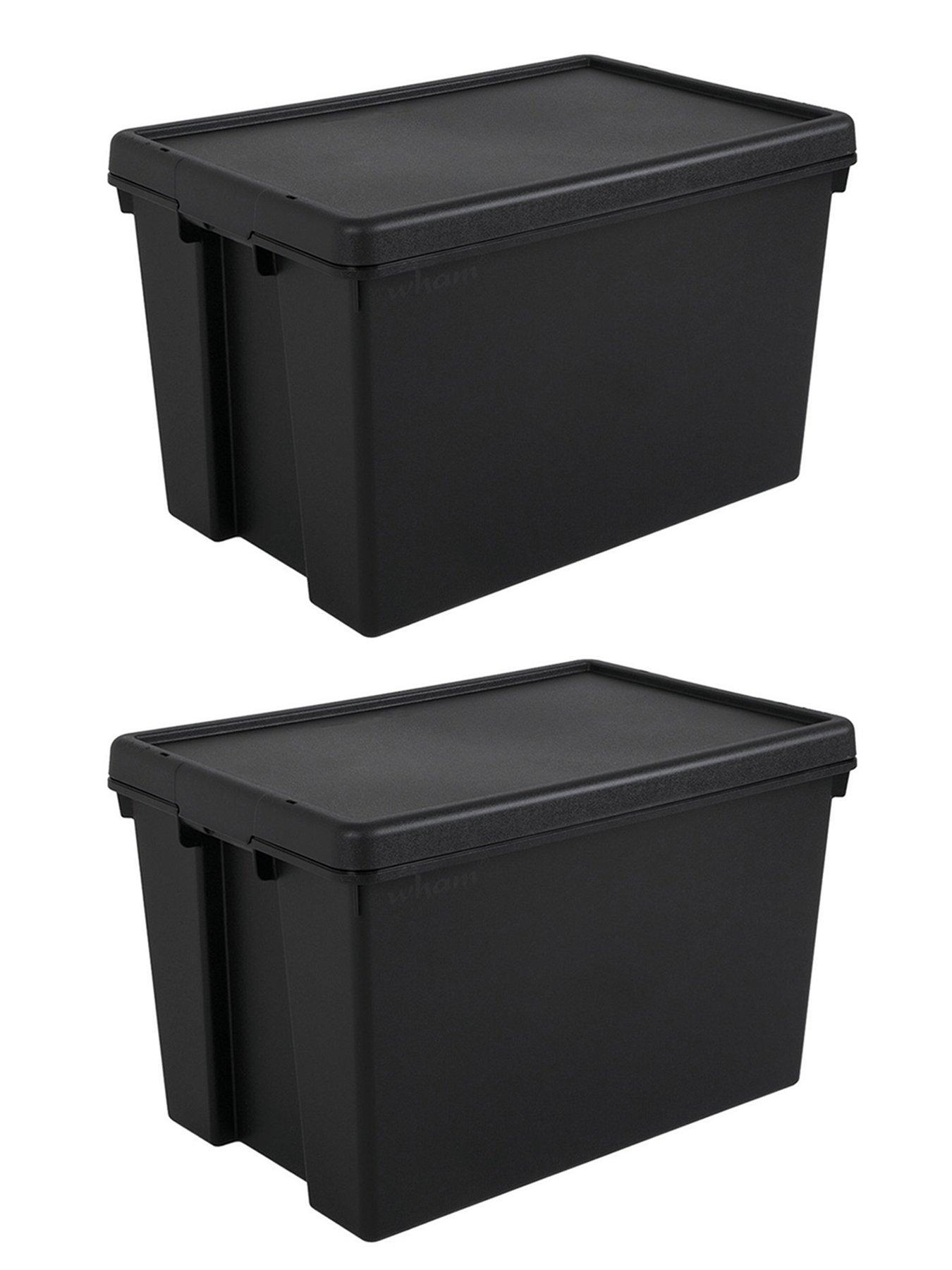 Image 4 of 5 of Wham Set of 2 Heavy Duty&nbsp;Plastic Storage Boxes &ndash; 62 litres each