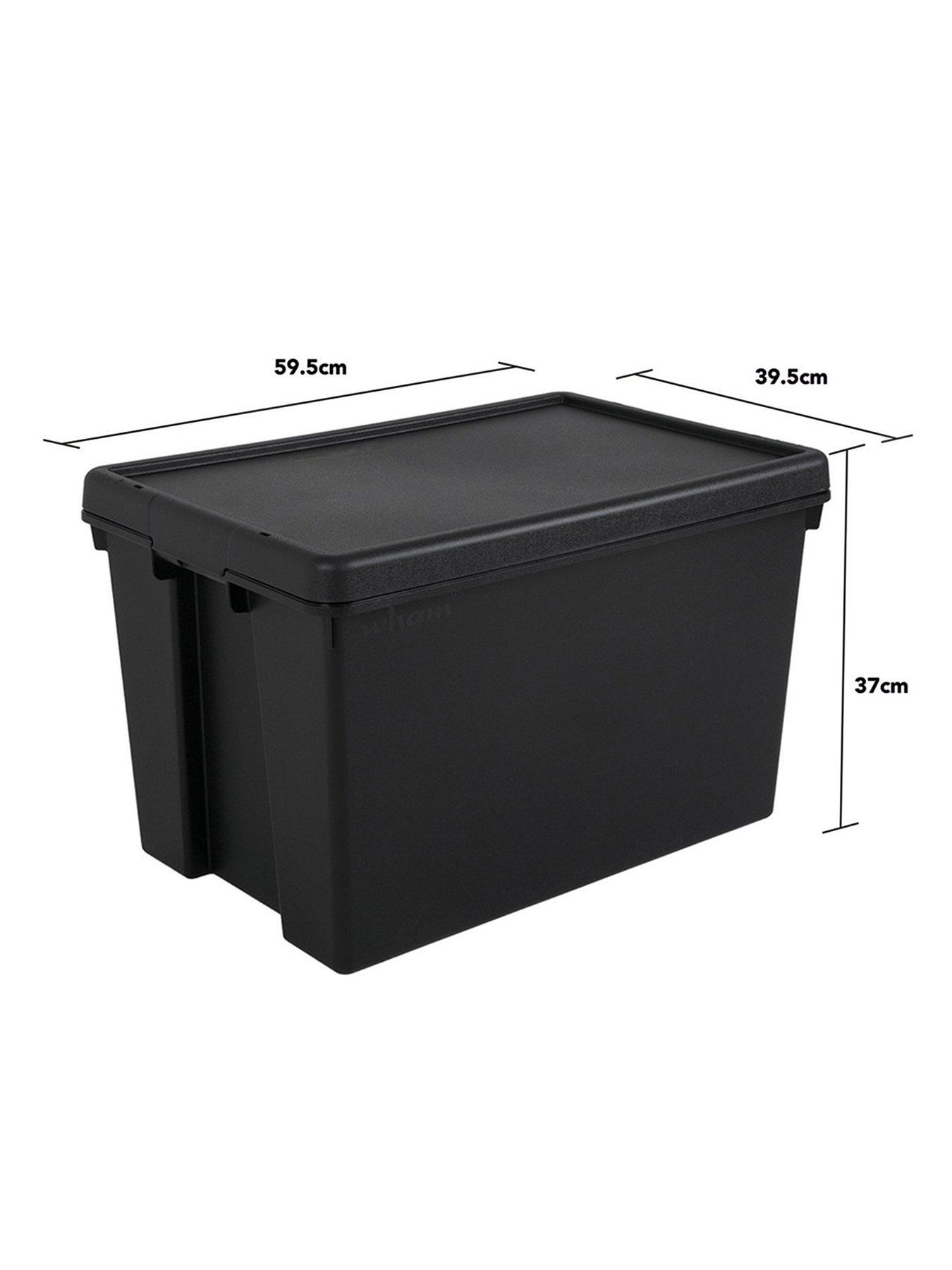 Image 5 of 5 of Wham Set of 2 Heavy Duty&nbsp;Plastic Storage Boxes &ndash; 62 litres each