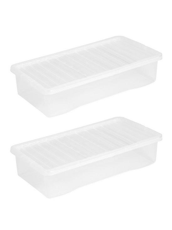 front image of wham-set-of-2-clear-plastic-crystal-underbed-storage-boxes-ndash-42-litres-each