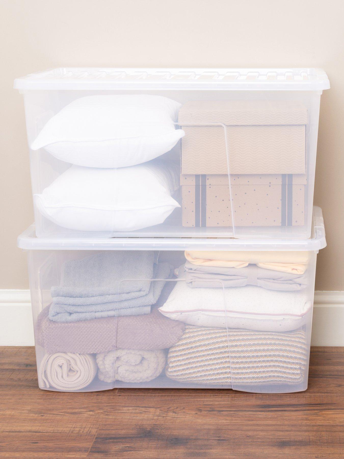  image of wham-set-of-2-clear-crystal-plastic-storage-boxes
