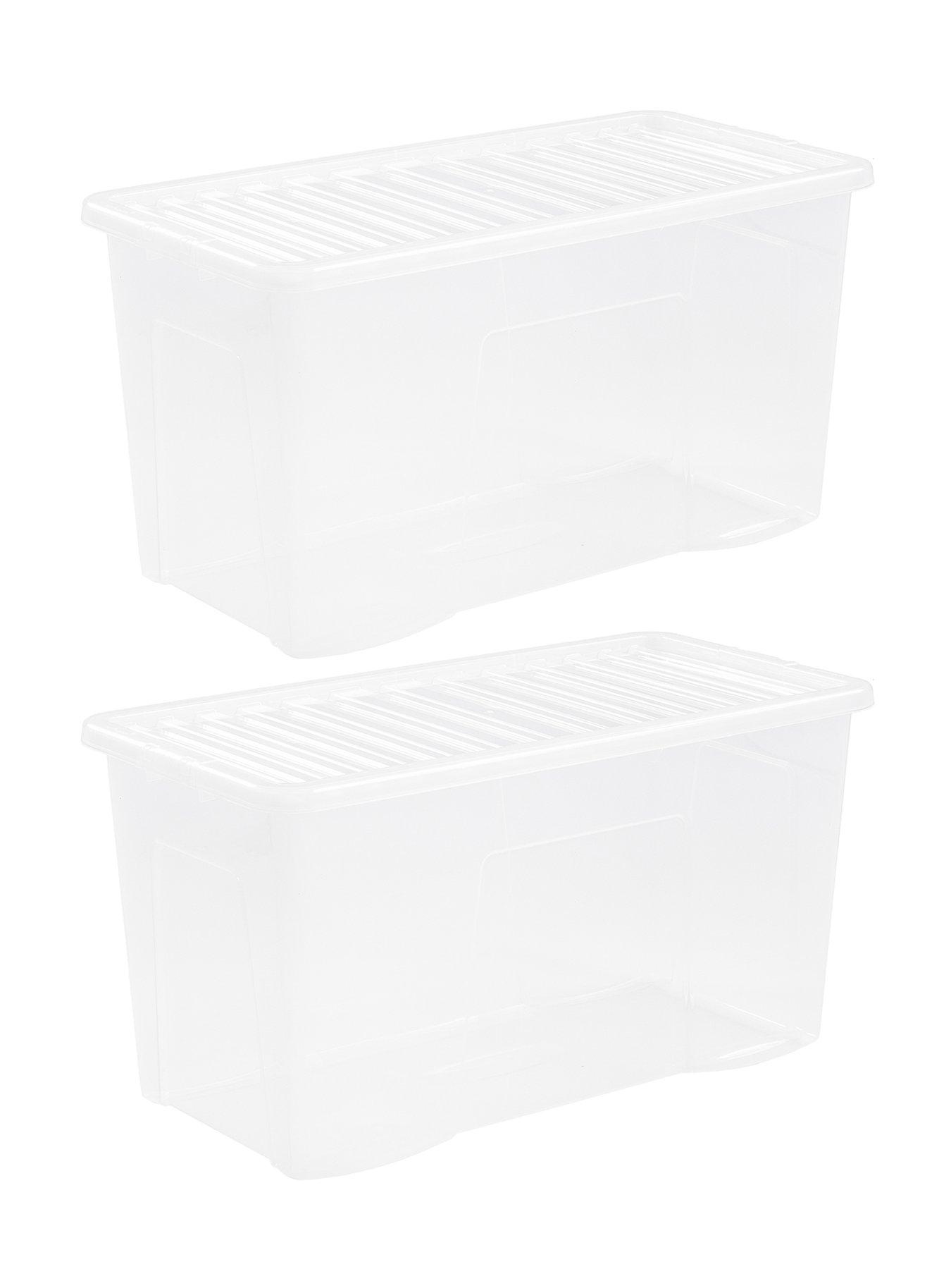  image of wham-set-of-2-clear-crystal-plastic-storage-boxes