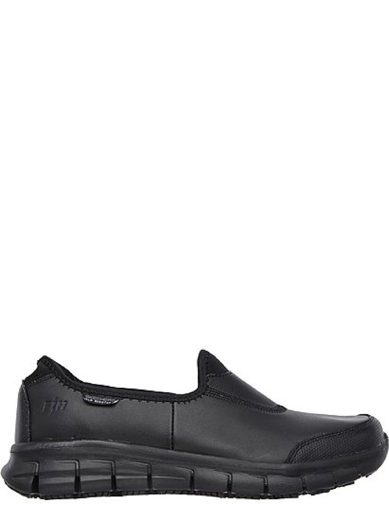 Image 3 of 5 of Skechers Sure Track Workwear Slip On Slip Resistant Leather Plimsoll - Black