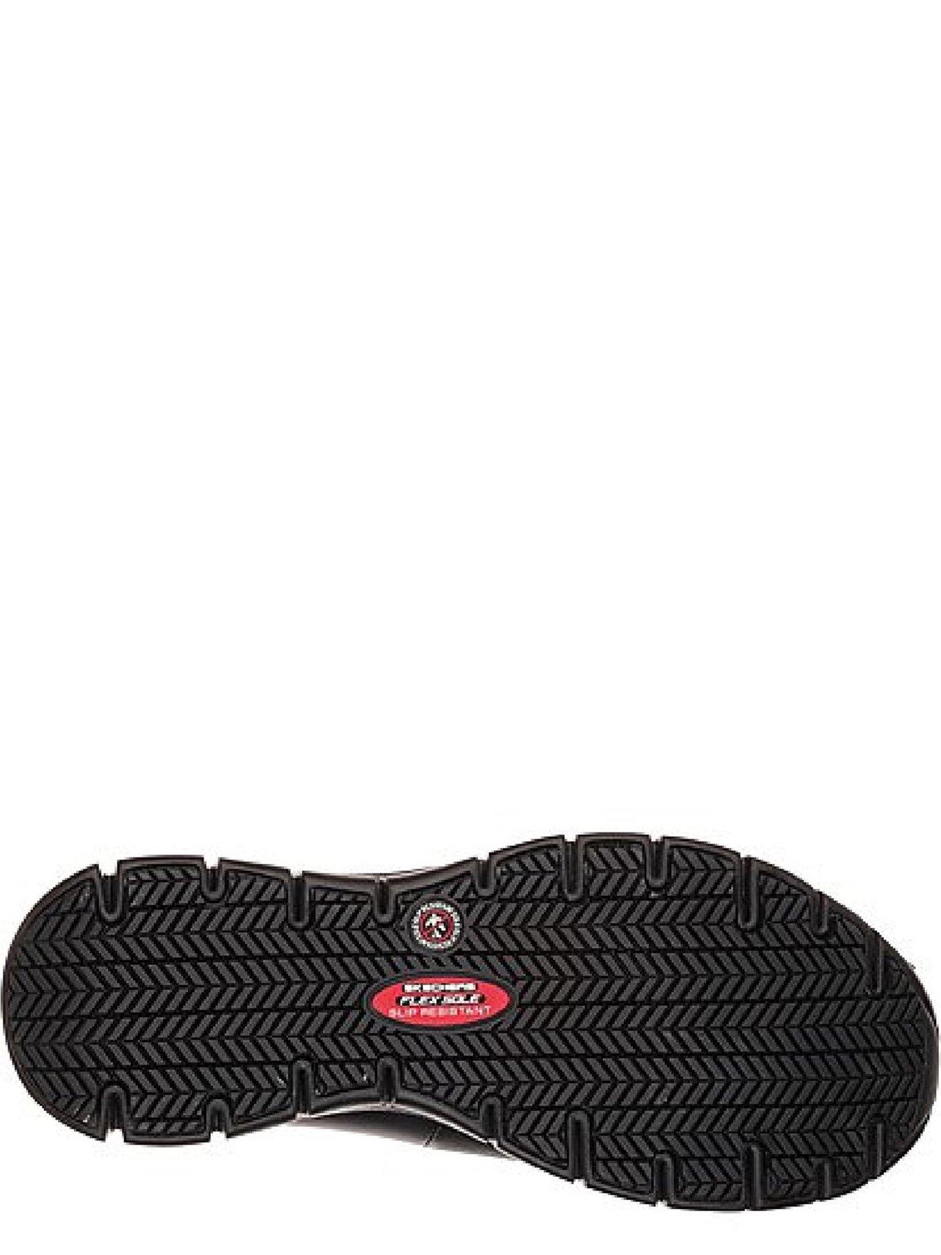  image of skechers-sure-track-workwear-slip-on-slip-resistant-leather-plimsoll-black