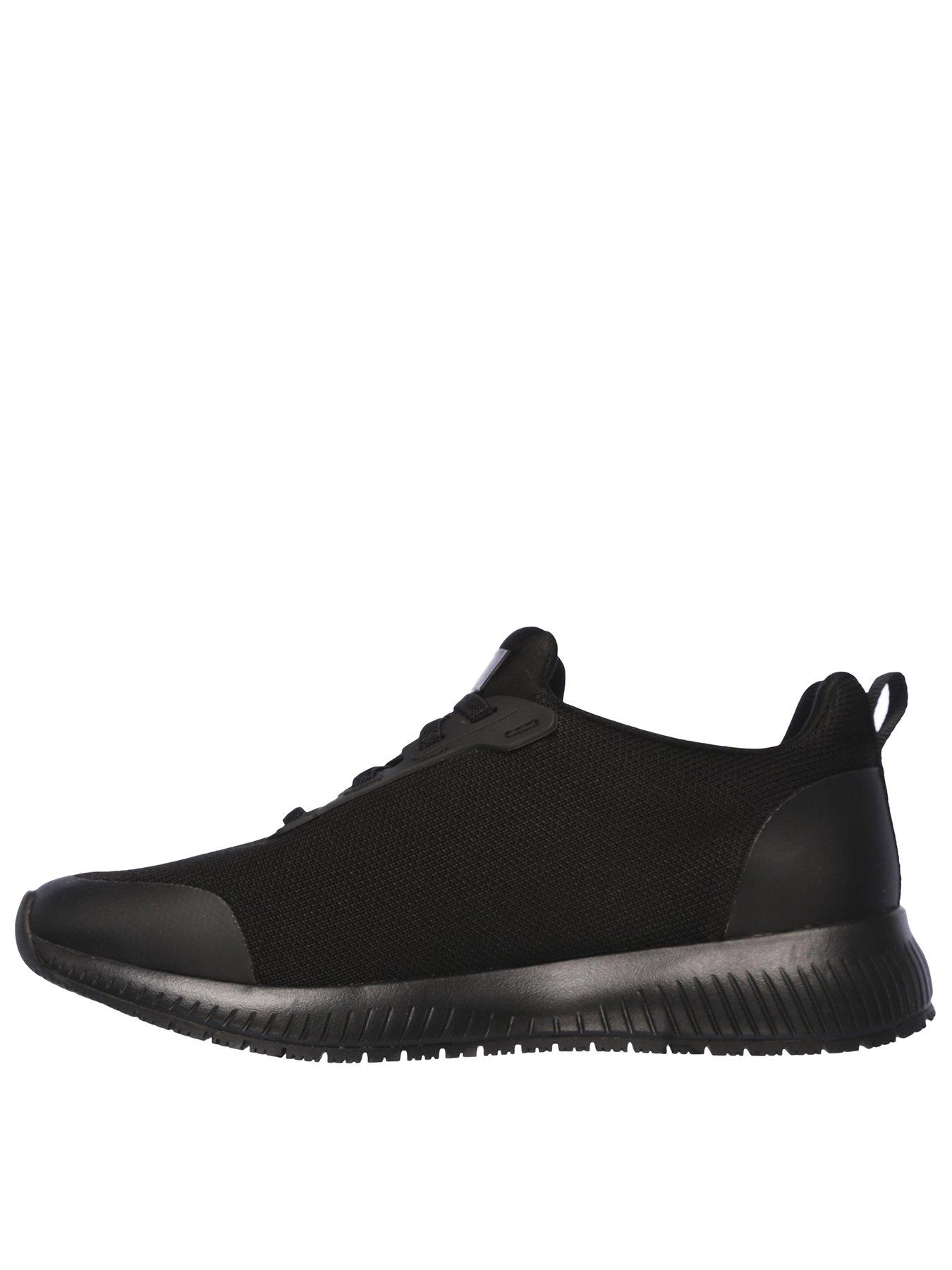  image of skechers-bungee-slip-on-workwear-slip-resistant-athletic-trainer-black