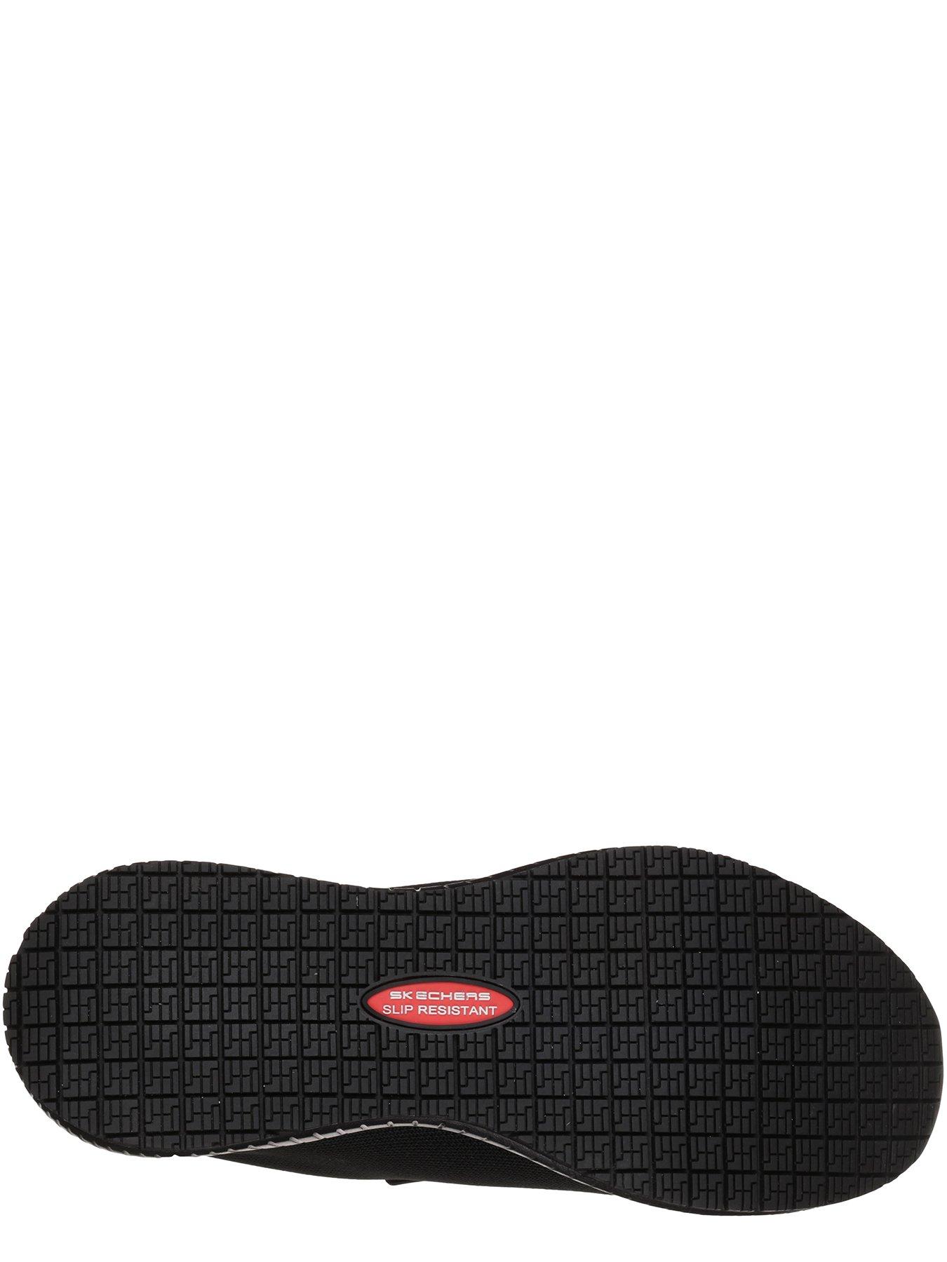  image of skechers-bungee-slip-on-workwear-slip-resistant-athletic-trainer-black