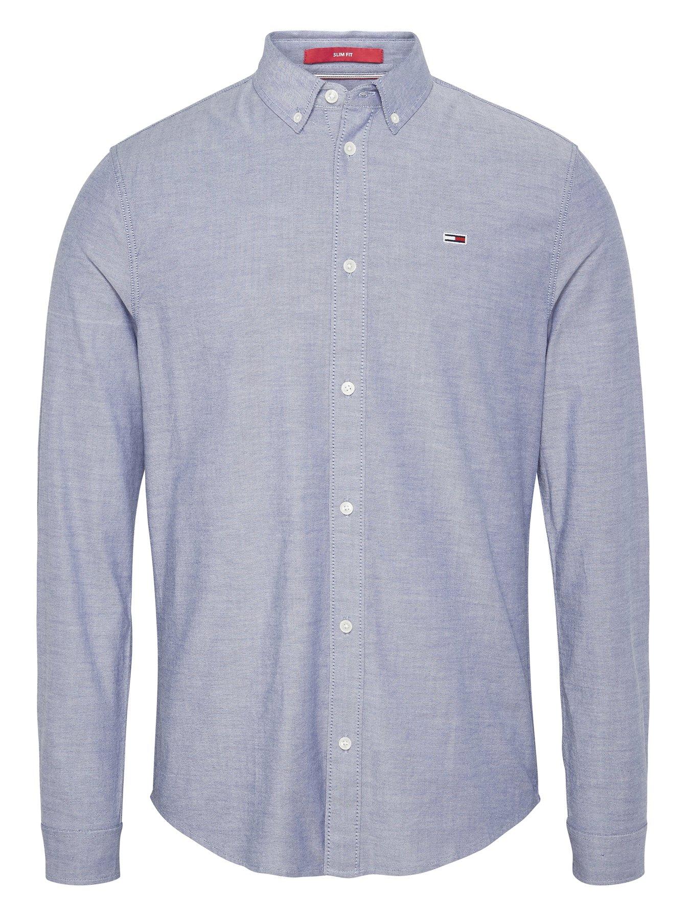 Image 1 of 3 of Tommy Jeans TJM&nbsp;Slim Stretch Fit Oxford Shirt - Twilight Navy