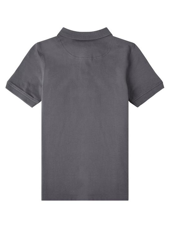 back image of lyle-scott-boys-classic-short-sleeve-polo-dark-grey
